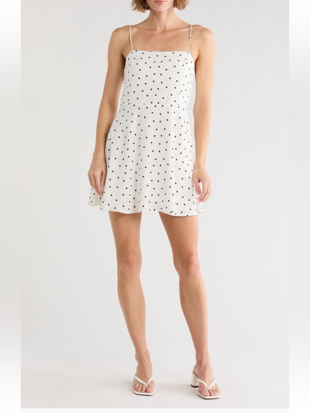 ALICE + OLIVIA Glinda Spaghetti
Strap Dress Cutie Polka Dot Antique White 8 NWT